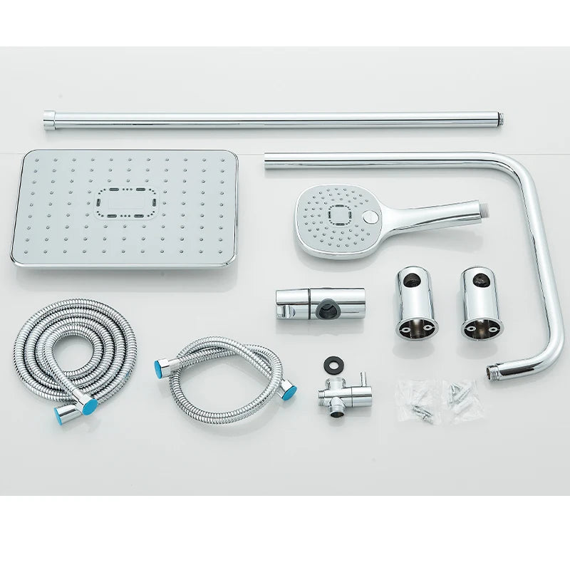 Chrome Simple Rainfall Shower Faucet High Pressure Stainless