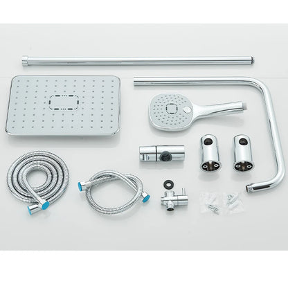 Chrome Simple Rainfall Shower Faucet High Pressure Stainless