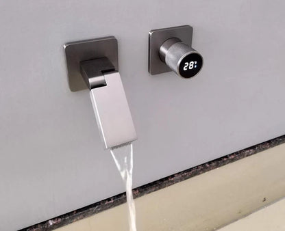 Gunmetal Gray Wall Mount Faucet Cold Washbasin Basin