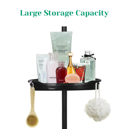Corner Shower Caddy Tension Pole 4-Tier Adjustable Shelves