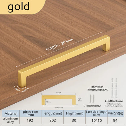 Square 500mm Extended Long Handle Wardrobe Door Handle