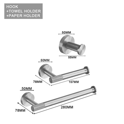 Brushed Nickel Bathroom Wall Mount Bath Shelf Robe