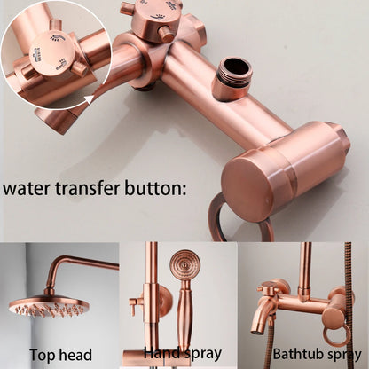 Kemaidi Antique Copper Bathroom Shower Rainfall Bath Shower