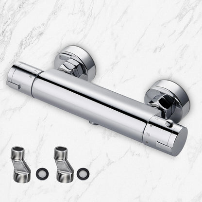 Shower Mixer Tap Thermostat 38 Safety Button Round