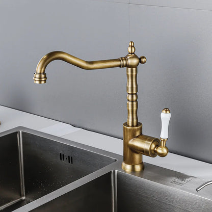 Brass Faucet Ceramic Handle Deck Mount Bathroom Basin