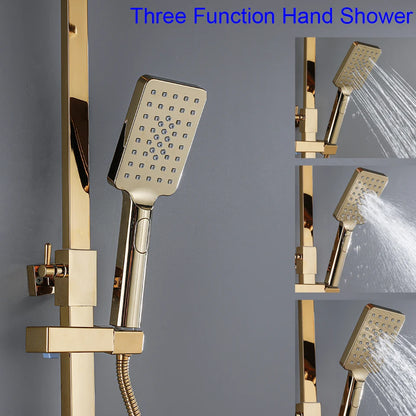 Gold Piano Digital Display Bathroom Shower Brass Bathroom