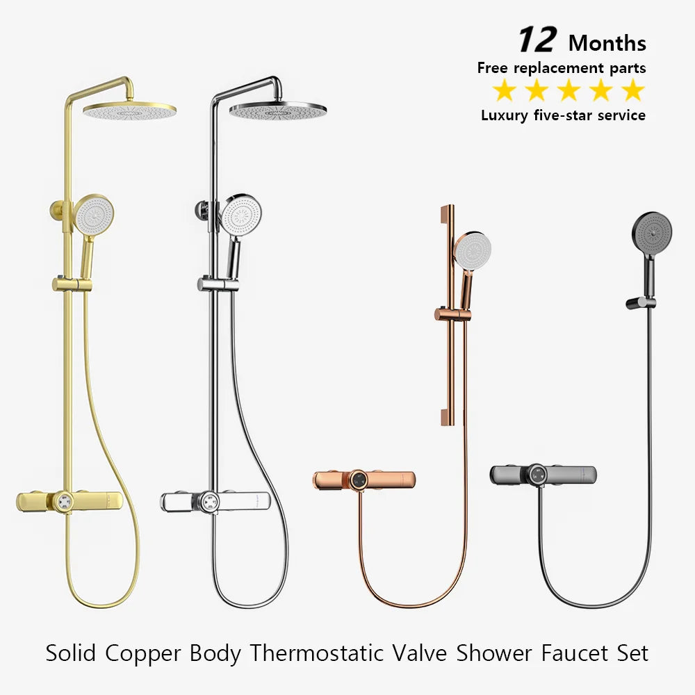 Luxury Solid Brass Smart Thermostatic Showers System Split