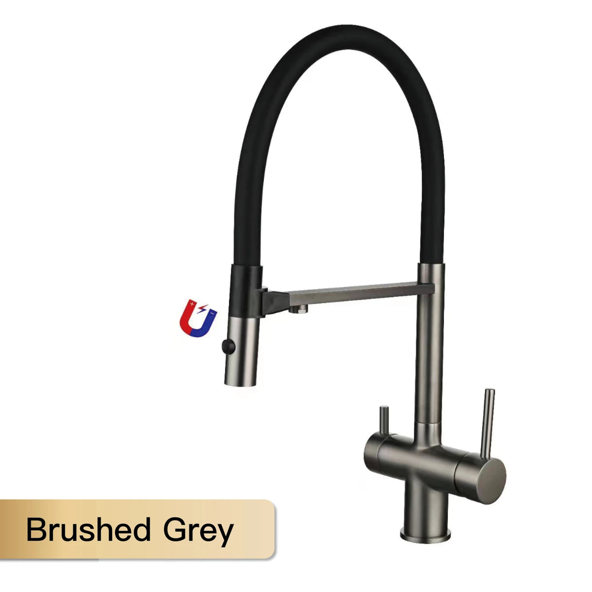 Modern Brushed Gold Brass Faucet Water Filtration Design