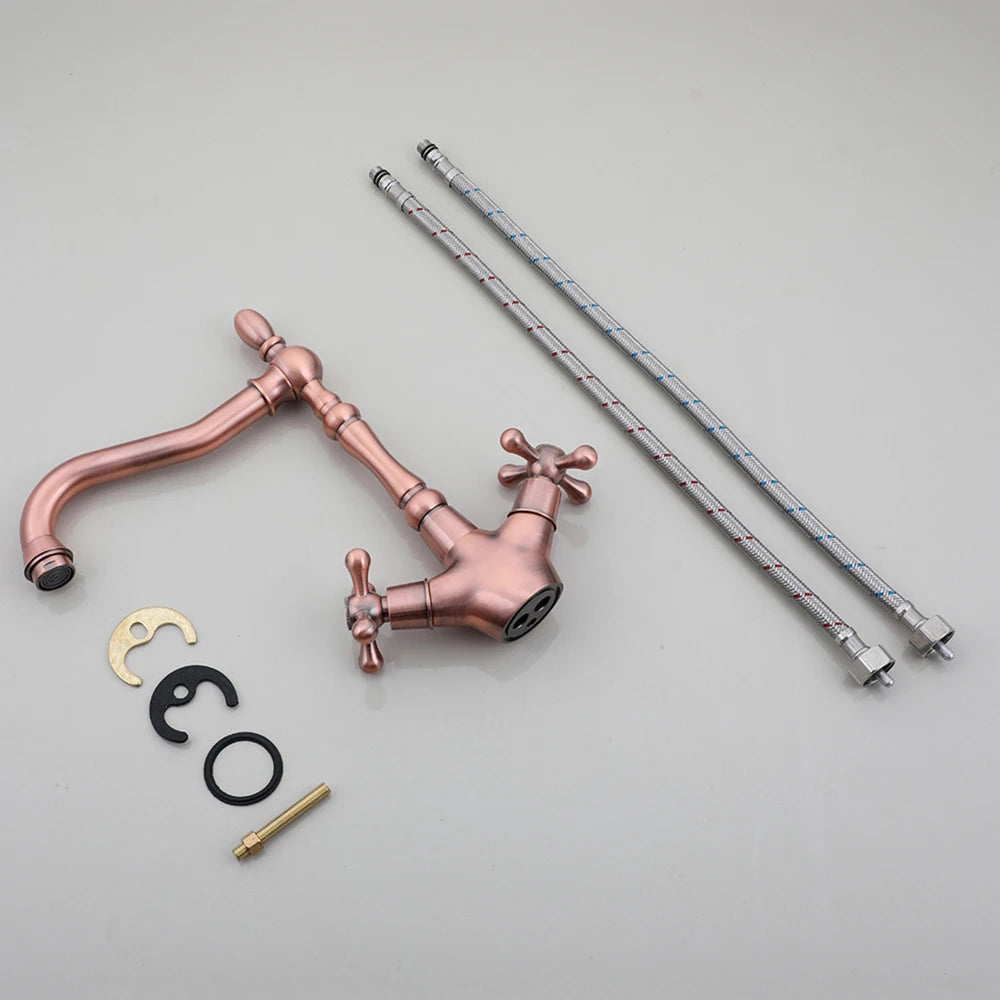 Kemaidi Gold Bathroom Sink Faucet Brass Hole Deck