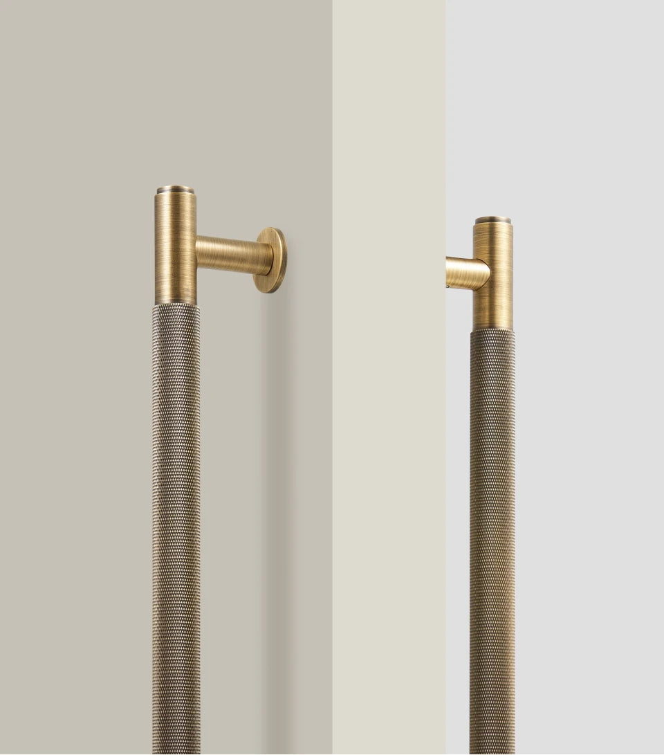 Nurlin Brass Door Double Sided Knurled Pull Bar