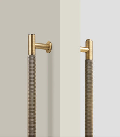 Nurlin Brass Door Double Sided Knurled Pull Bar