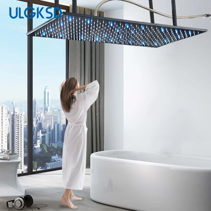 Large Rainfall Shower Faucet Ceiling Installation Bathroom
