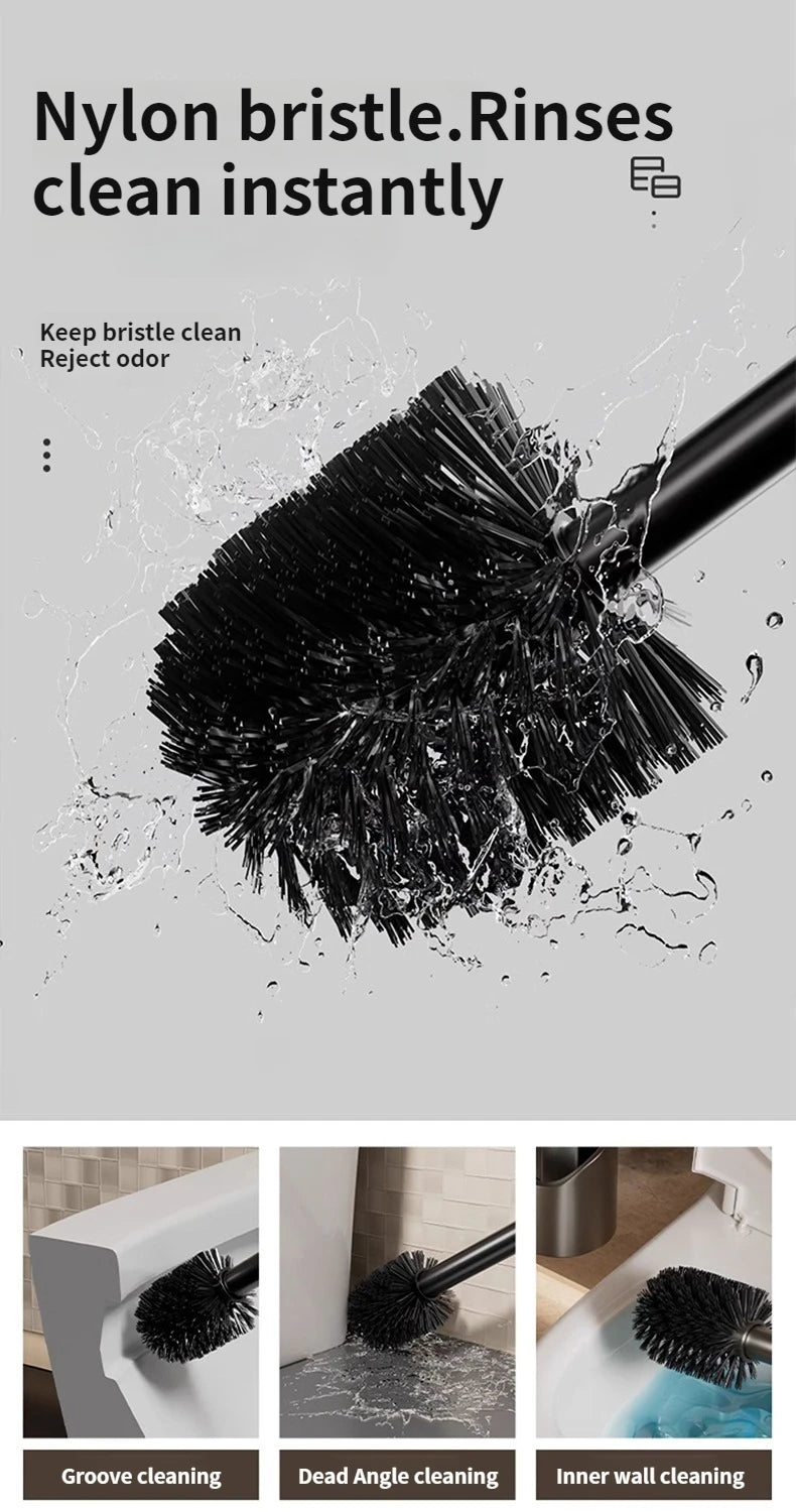 Suction Cup Toilet Brush No Punching Wall Mounted