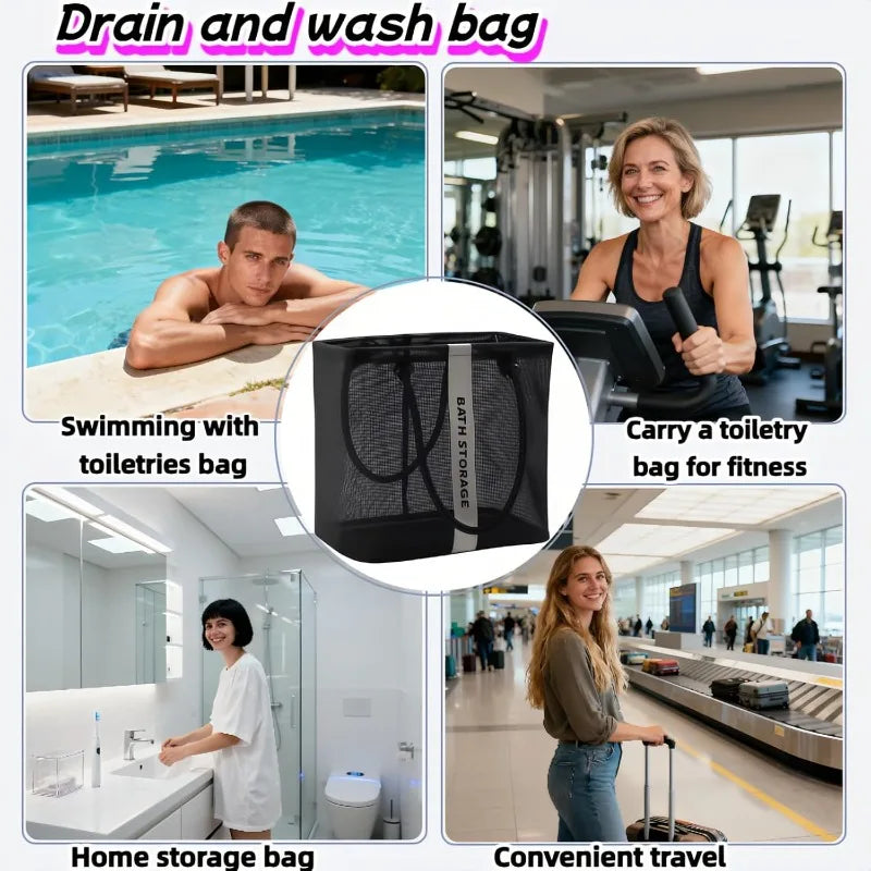 Large Mesh Shower Caddy Wide Mouth Quick Dry