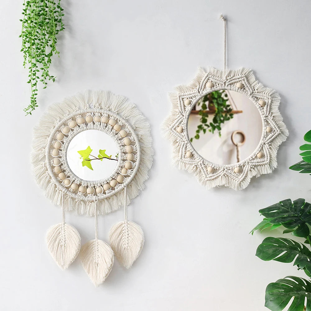Wall Mirror Macrame Decorative Mirrors Boho Decor Wall