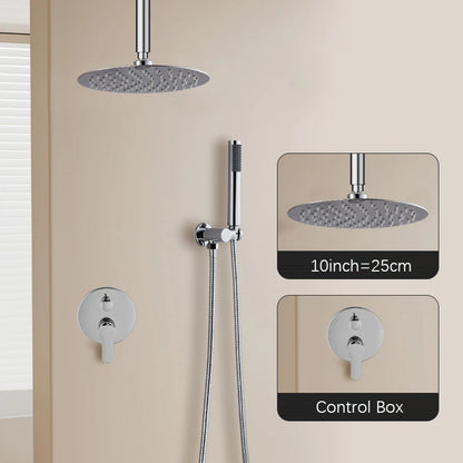 Black Brass Shower System Rain Shower Faucet Bathroom