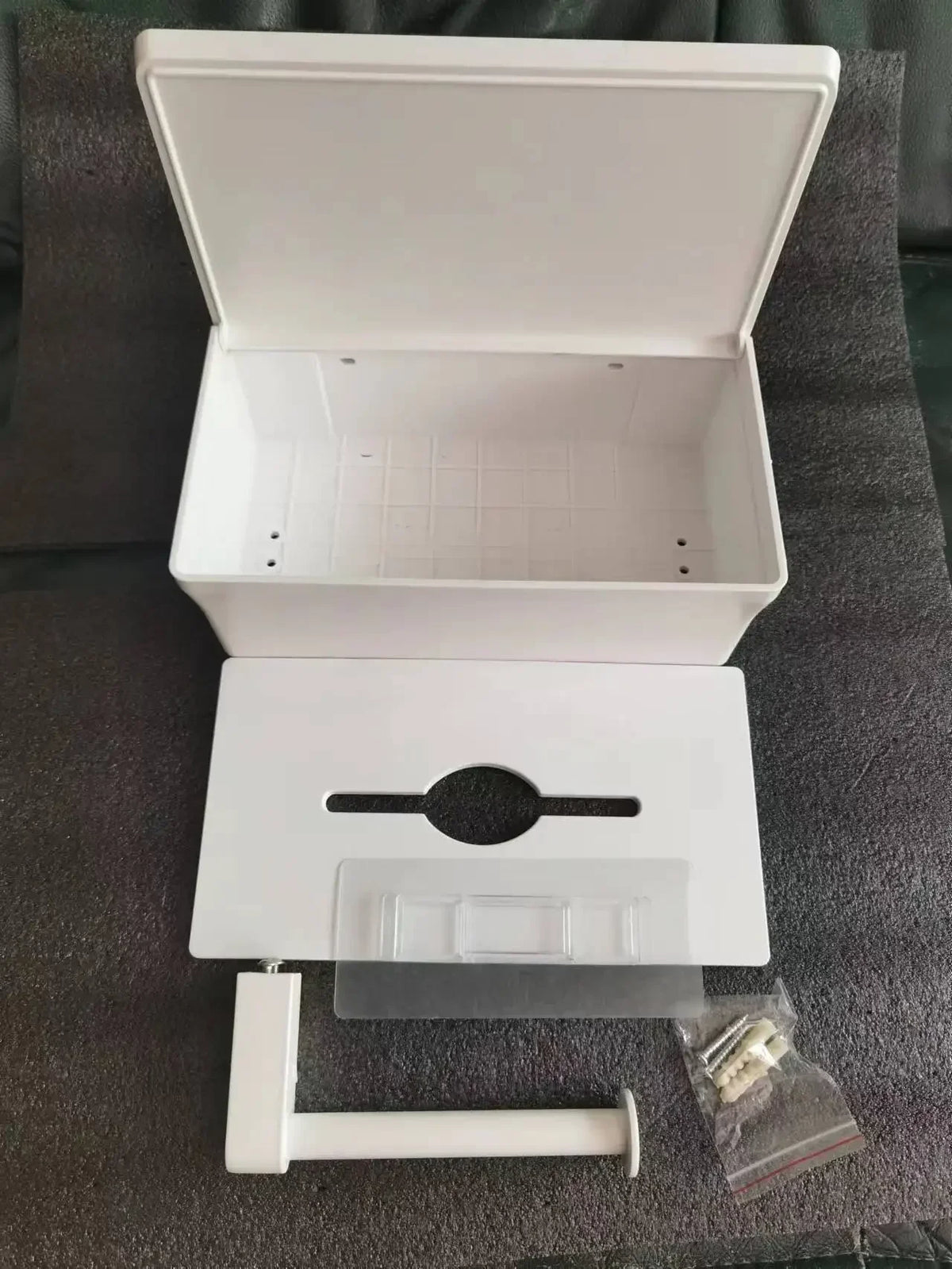 In Adhesive Toilet Paper Holder Box Shelf Storage