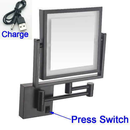 Led Bathroom Mirror 3x Magnifying Dual Arm Extendable