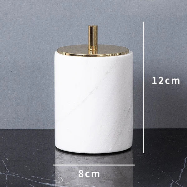 Volakos White Natural Marble Bathroom Minimalism Soap Dispenser