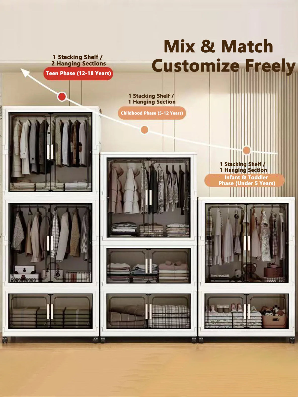 Multi-Functional Folding Storage Cabinet Doors Office Bathroom
