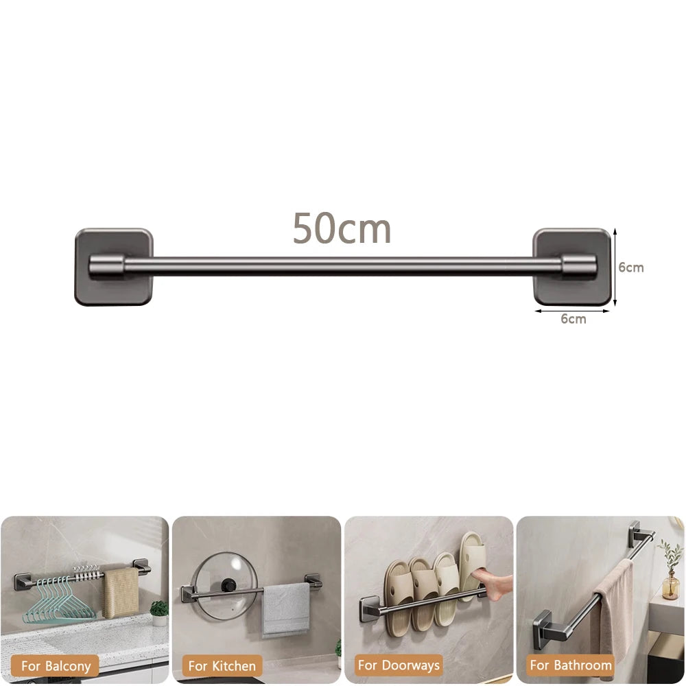 Bathroom Towel Rack Punch Black White Grey Bath