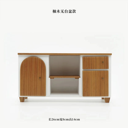 Solid Wood Metal Corner Sink Cabinet Door Cabinet