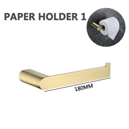 Brushed Gold Towel Ring Holder Bar Rack Brush/Paper