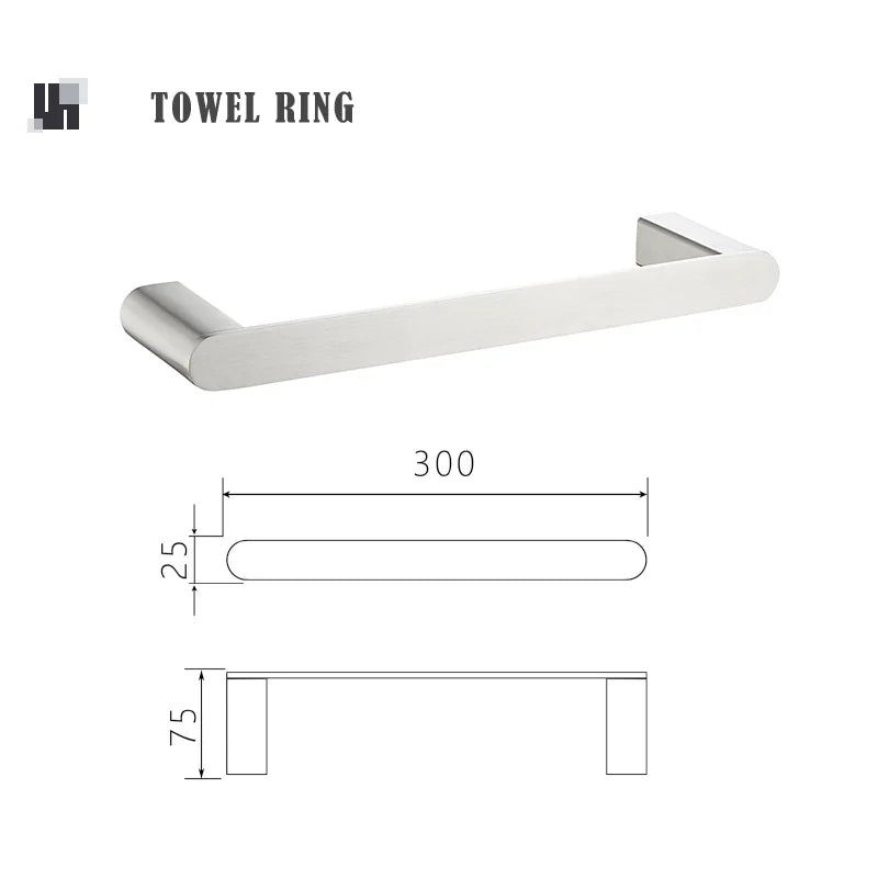 Bathroom Hardware Stainless Steel Bathroom Wall Mounted Towel