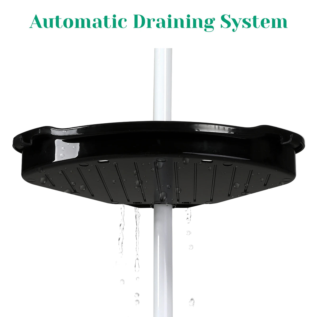 Corner Shower Caddy Tension Pole 4-Tier Adjustable Shelves