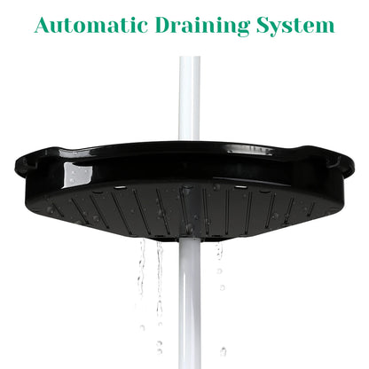 Corner Shower Caddy Tension Pole 4-Tier Adjustable Shelves