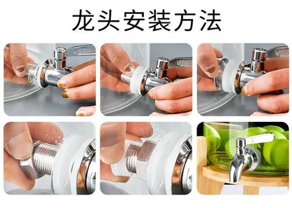 Special Glass Wine Bottle Faucet Fruit Wine Ginseng
