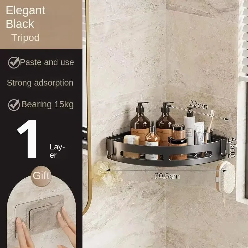 3/2/1 Adhensive Bathroom Shampoo Holder Shower Caddy Shelves