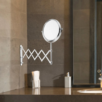 Two-Sided 3x Magnifying Bathroom Wall Mirror Inch Retractable