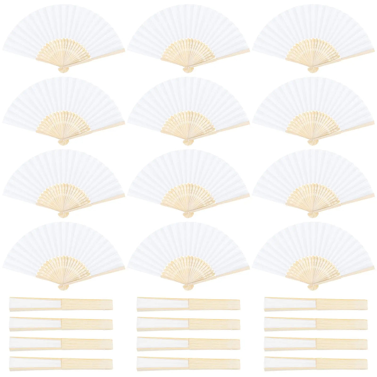 30-120pcs Wedding Hand Fans Folding Fans Guest Paper