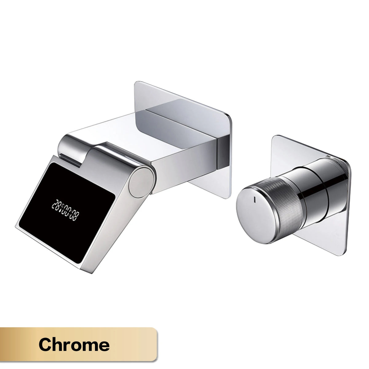Luxury Gun Gray Brass Wall Mounted Bathroom Faucet