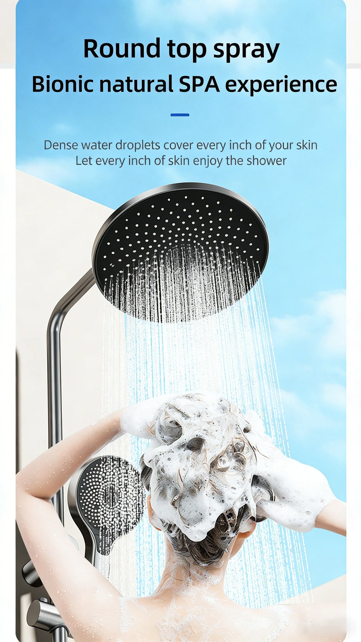 Modern Bathroom Gun Gray Aluminum Minimalist Shower Cold