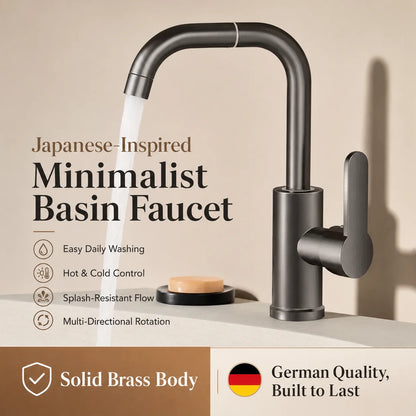 Brass Basin Faucet Gunmetal Gray Bathroom Faucet Cold