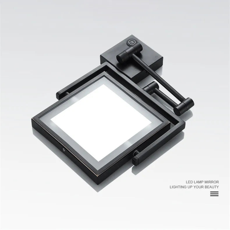 Rose Gold Square Led Bathroom Mirror Wall Mounted