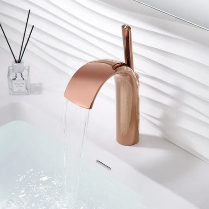 Rose Gold Basin Faucet Bathroom Lever Cold Sink