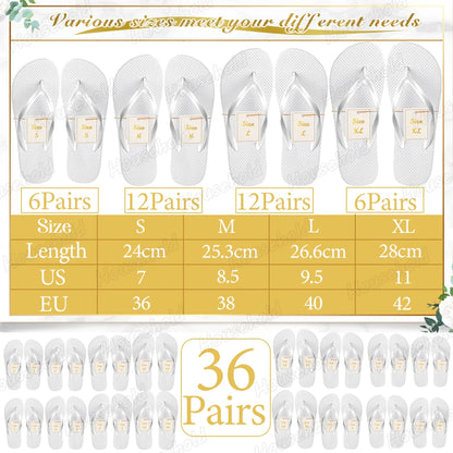 24/36 Pairs Wedding Flip Flops Guests Soft Wedding