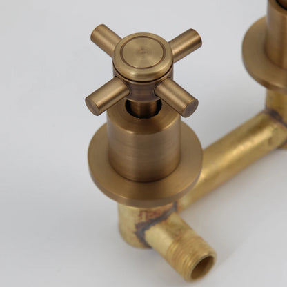 Kemaidi Antique Brass/Black Bathtub Basin Shower Mixer Tap