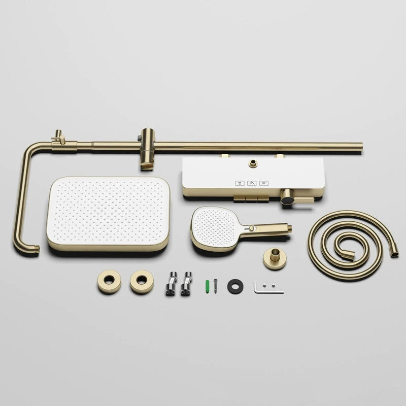 Brushed Gold Cold Bathroom Shower 12 Inch Rain
