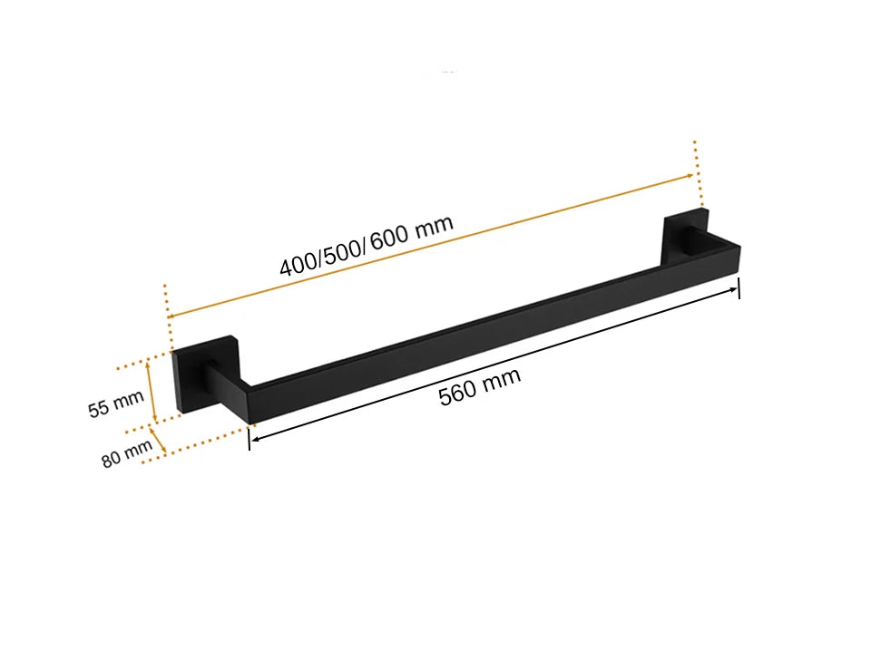 Matte Black Bathroom Hardware 304 Stainless Steel Towel