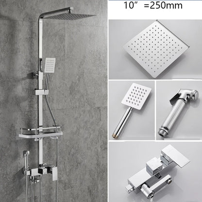 Sinlaku Rainfall Bathroom Shower Faucet Rack Shelf Bathtub