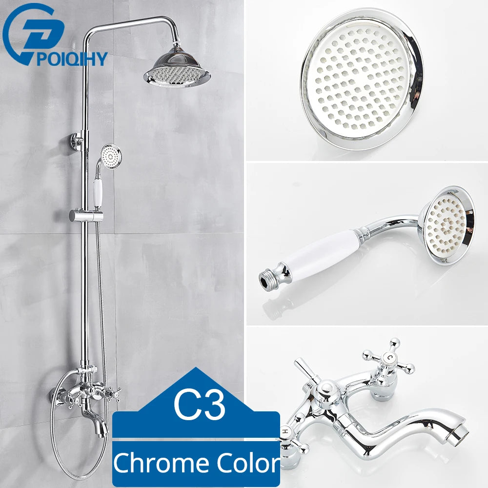 Bathroom Shower Faucet Brass Rainfall Shower Mixer Tap