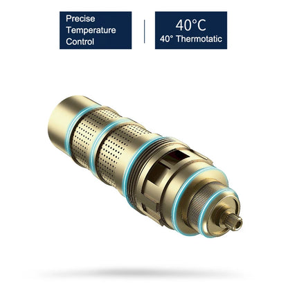 Brushed Gold Thermostatic Digital Bathroom Shower Inch Rain