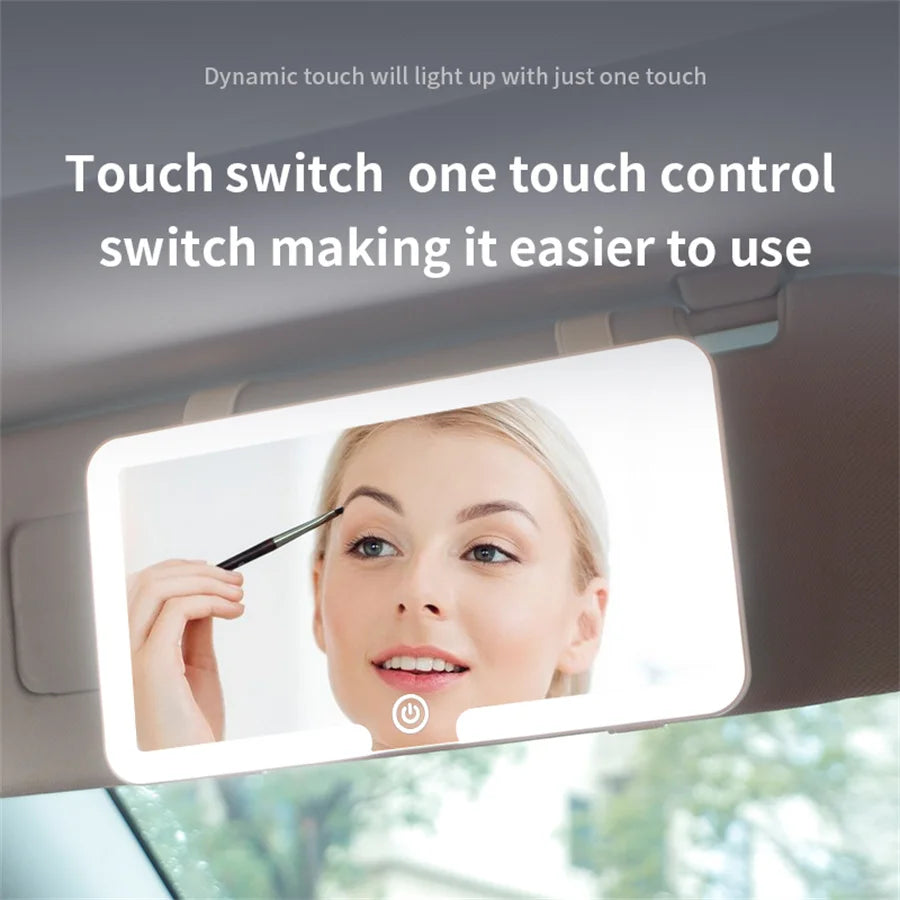 Rechargeable Led Car Sun Visor Vanity Mirror Hd