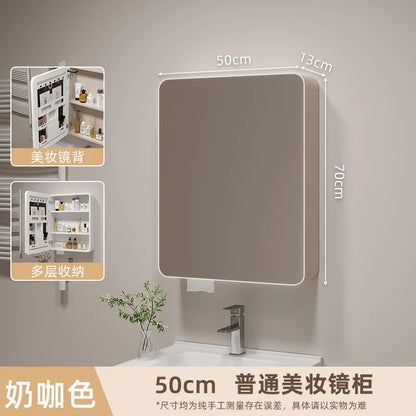 Smart Corner Round Space Aluminum Mirror Cabinet Wall