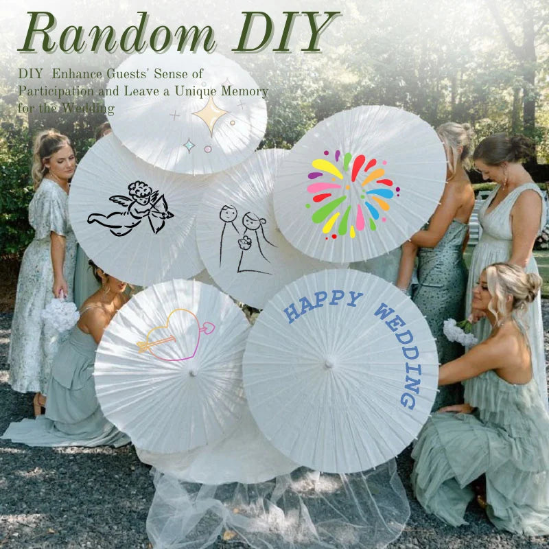 23 6/33inch Paper Parasols Paper Umbrellas Wedding Guests