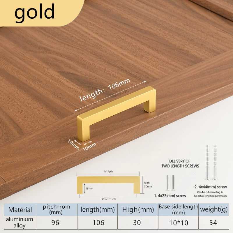 Square 500mm Extended Long Handle Wardrobe Door Handle